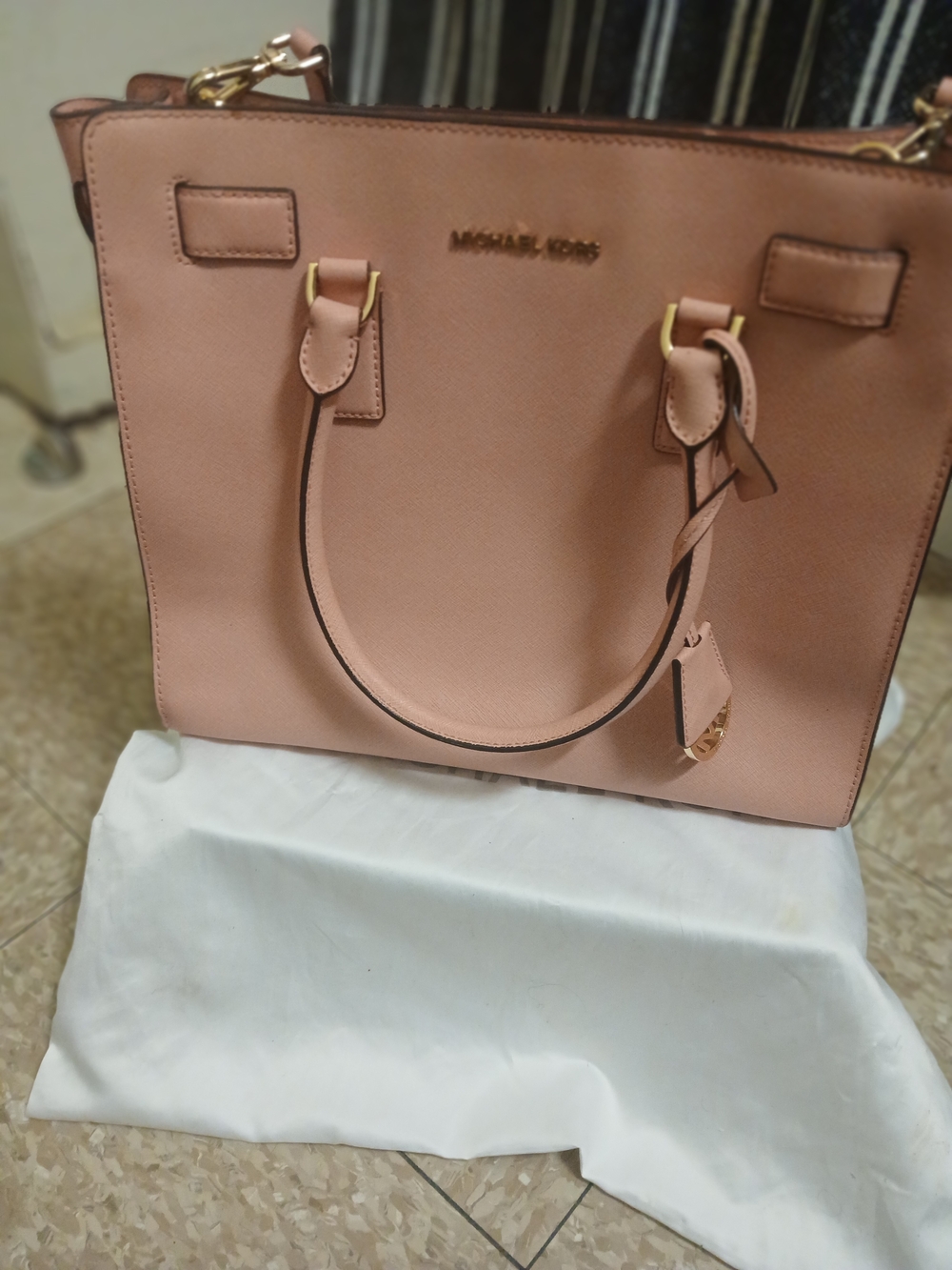 Michael Kors Pink Saffiano Leather Tote Bag